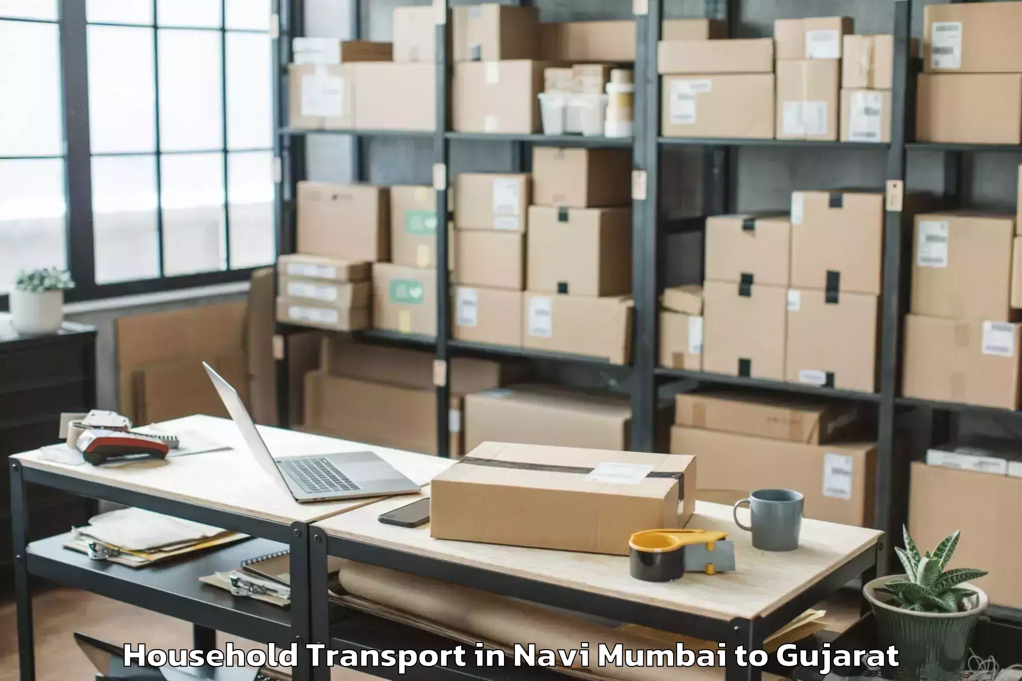 Reliable Navi Mumbai to Kadi Household Transport